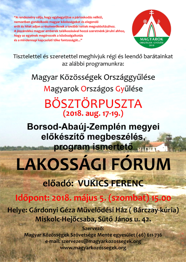 MOGY 2018 - Lakossági fórum