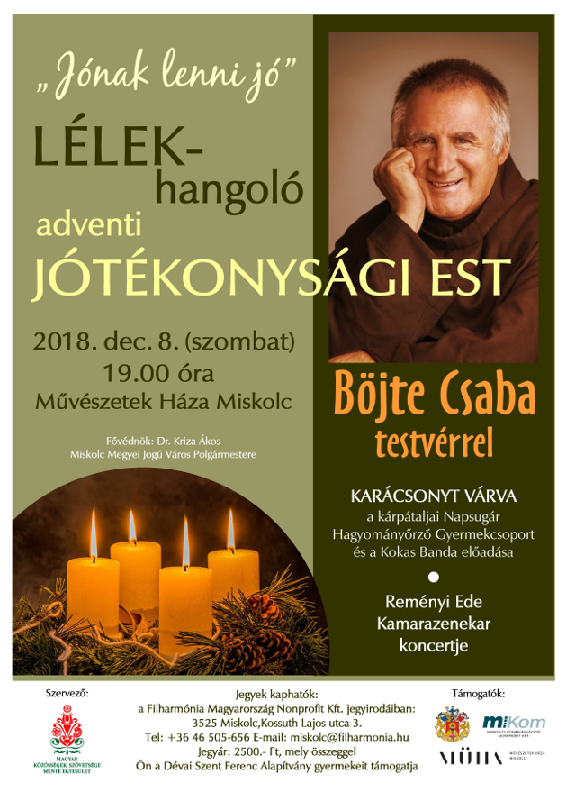 Jónak lenni jó - LÉLEK-hangoló jótékonysági est Böjte Csaba testvérrel